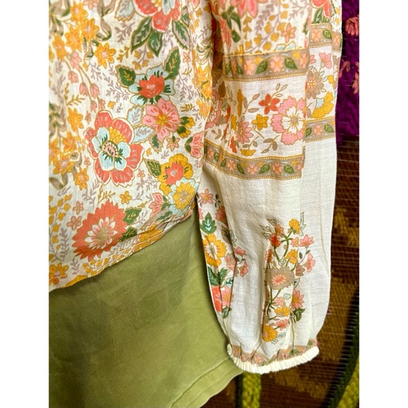 Elan Tie Neck Peasant Blouse M - Picture 10 of 15